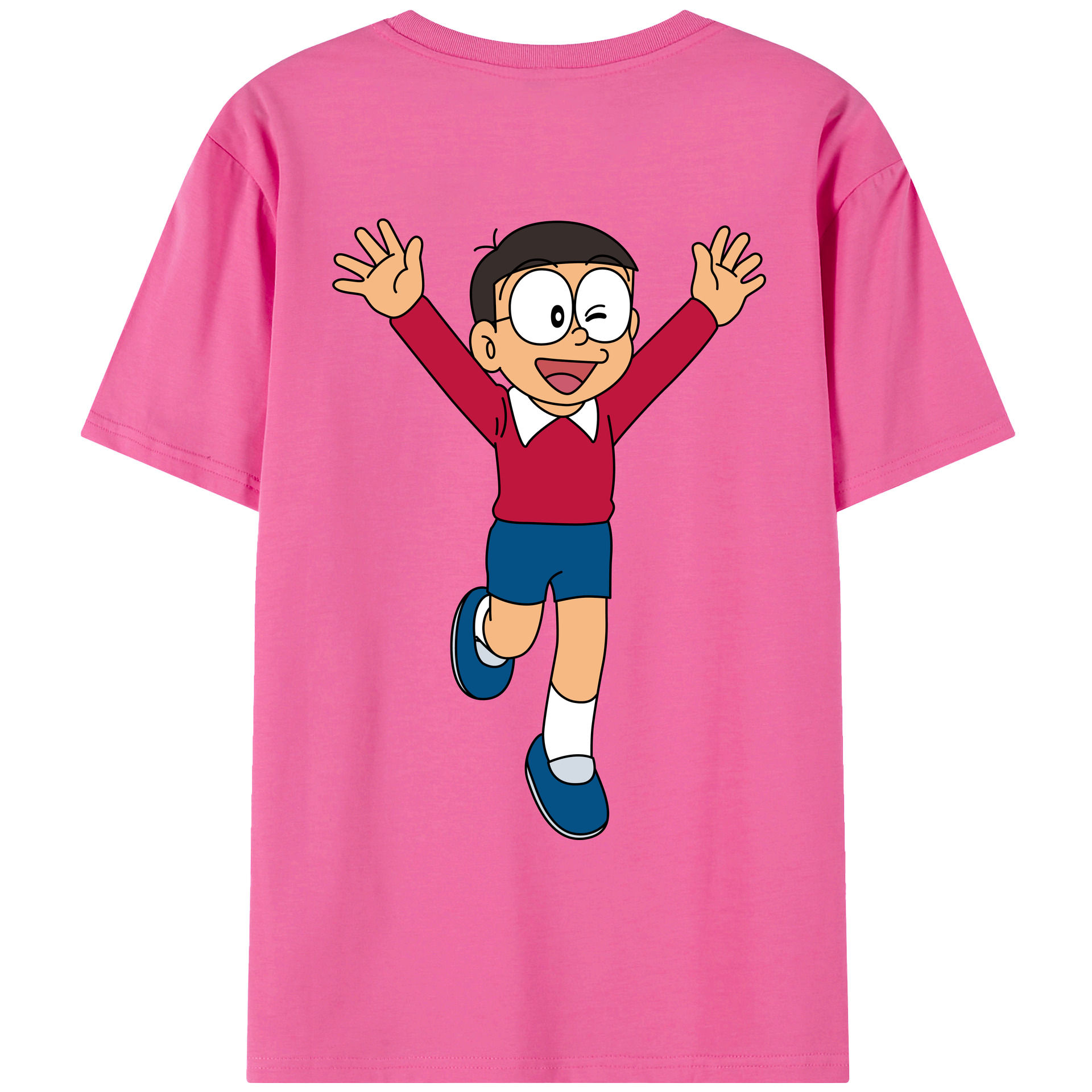 （画像用） ドラえもん 野比 のび太 Doraemon Nobita Nobi レディース半袖Tシャツ(バックプリント)